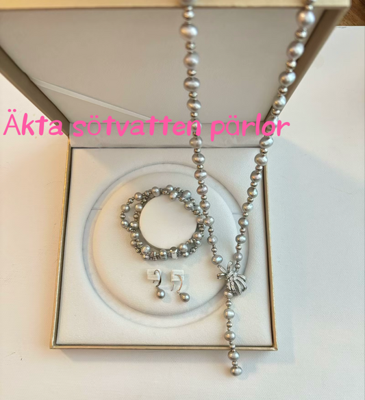 Genuine freshwater pearls 80cm lang jewelry set